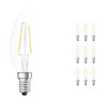 Mehrfachpackung 10x Ledvance CLASSIC LED E14 Kerze Fadenlampe Klar 2.5W 250lm - 827 Extra Warmweiß | Ersatz für 25W