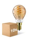 Mehrfachpackung 10x Philips Master Value LED Lustre E14 Kugel Fadenlampe Klar 2.6W 136lm - 918  | Höchste Farbwiedergabe - Dimmbar - Ersatz Für 15W