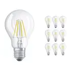 Mehrfachpackung 10x Ledvance CLASSIC LED E27 Birne Fadenlampe Klar 4W 470lm - 840 | Ersatz für 40W