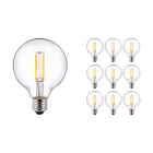 Mehrfachpackung 10x Pro LED E27 Globe Fadenlampe Klar 95mm 8W 806lm - 827 | Dimmbar - Ersatz für 60W